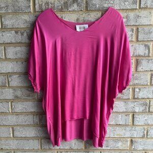 Brand Bazar Short Dolman Sleeve V-Neck Oversized Silk Blend Blouse Women Size L